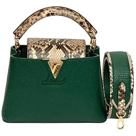 louis vuitton green logo|Louis Vuitton green python bag.